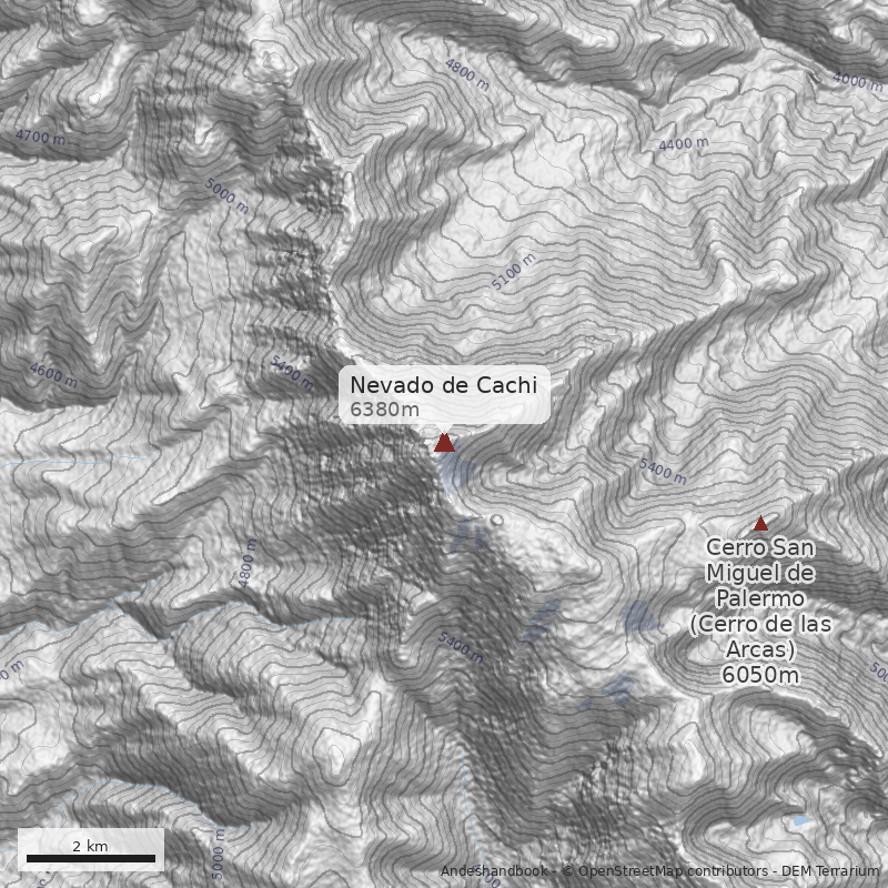 Mapa Nevado de Cachi