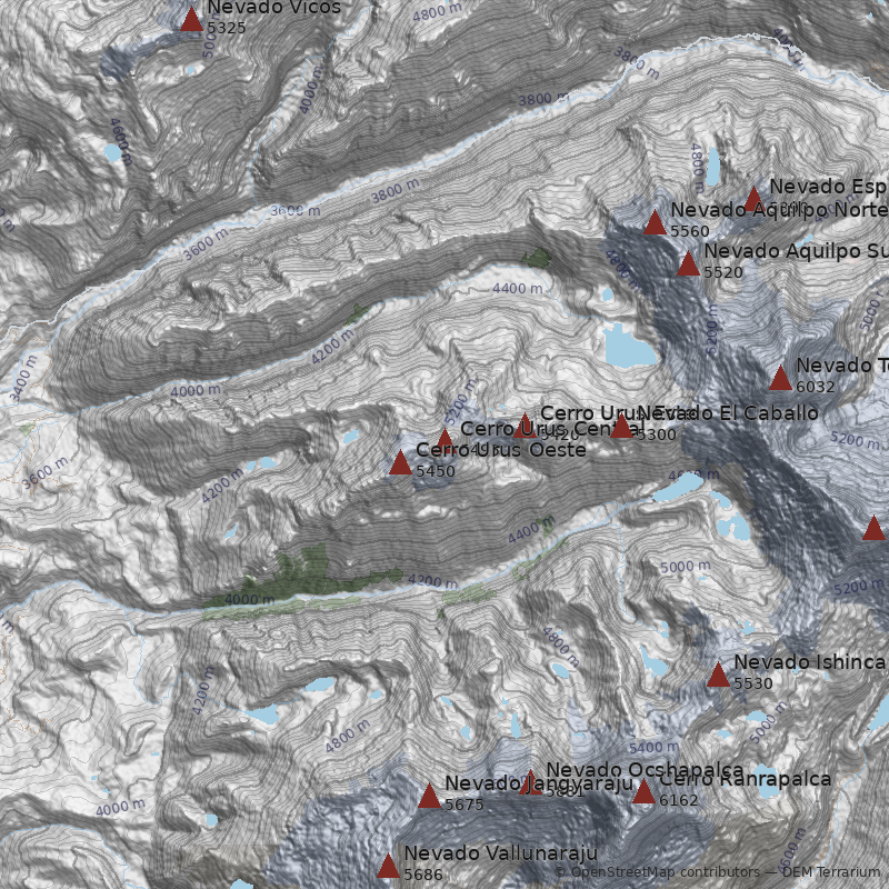 Mapa Cerro Urus Central