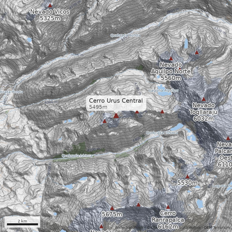 Mapa Cerro Urus Central