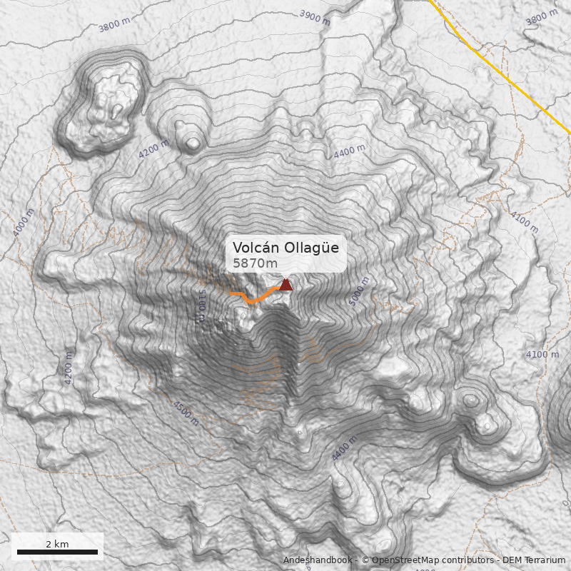 Mapa Volcán Ollagüe