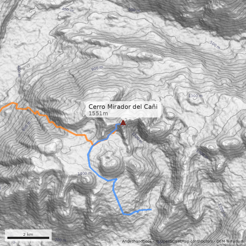 Mapa Cerro Mirador del Cañi