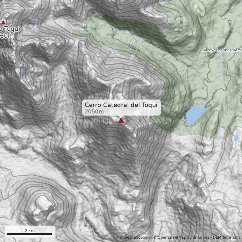 Mapa Cerro Catedral del Toqui