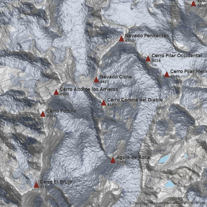 Mapa Cerro Corona del Diablo