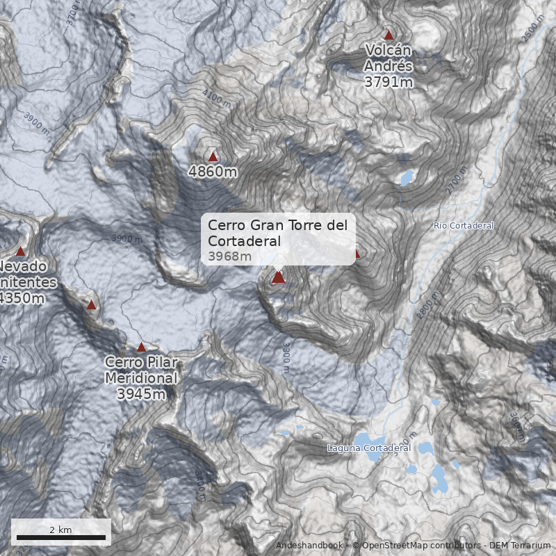 Mapa Cerro Gran Torre del Cortaderal