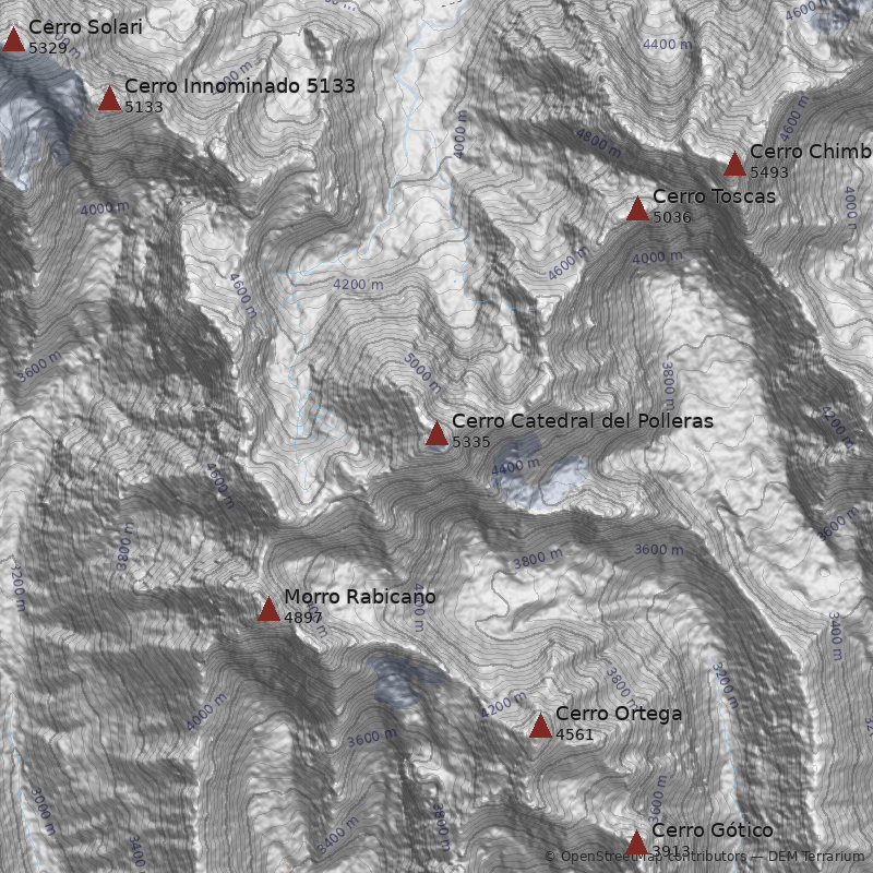Mapa Cerro Catedral del Polleras