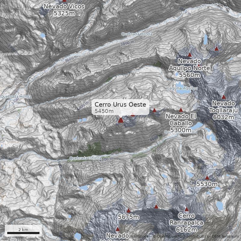 Mapa Cerro Urus Oeste