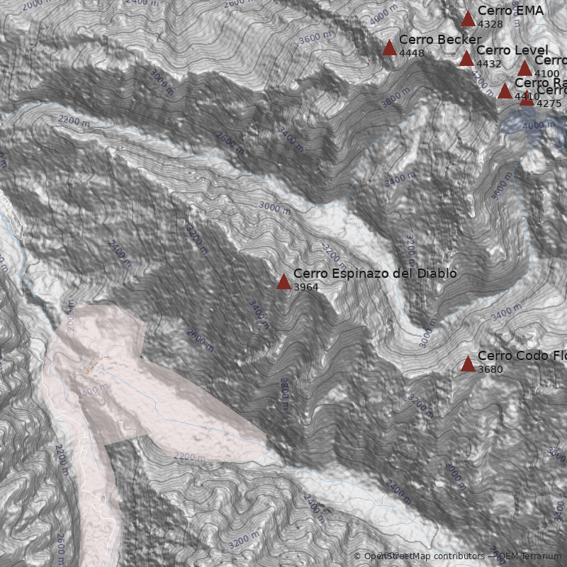 Mapa Cerro Espinazo del Diablo