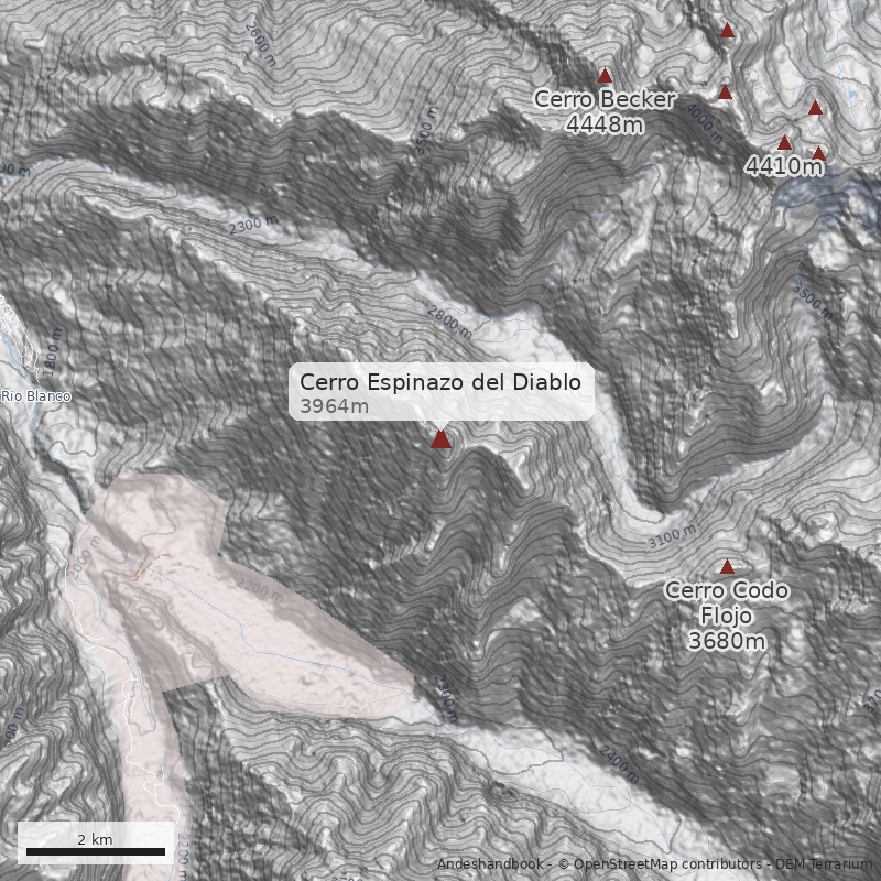Mapa Cerro Espinazo del Diablo