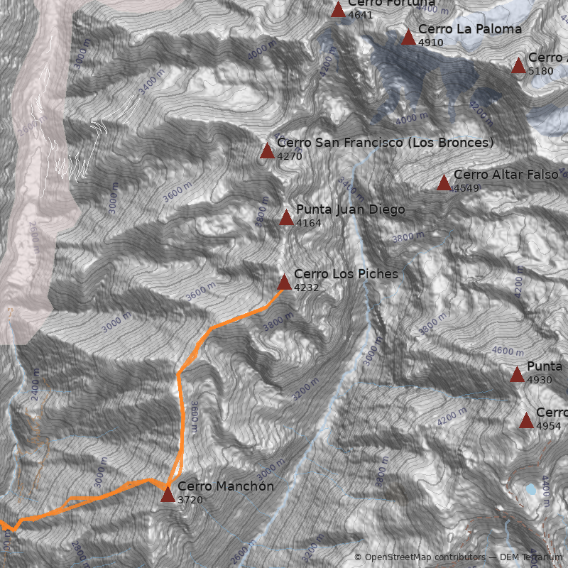 Mapa Cerro Los Piches