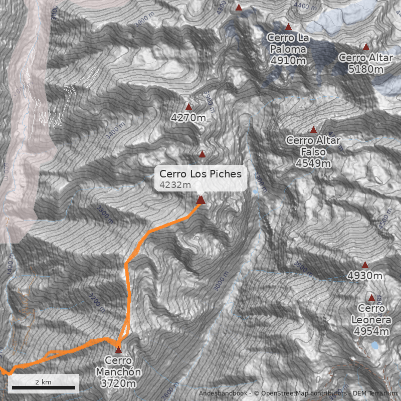 Mapa Cerro Los Piches