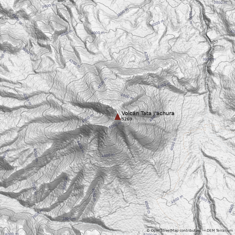Mapa Volcán Tata J'achura