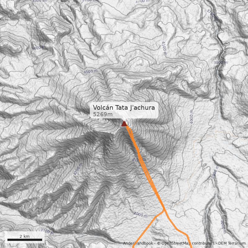 Mapa Volcán Tata J'achura