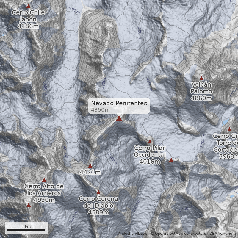 Mapa Nevado Penitentes