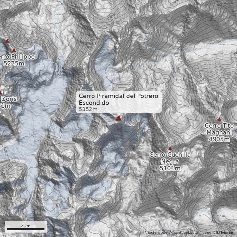 Mapa Cerro Piramidal del Potrero Escondido