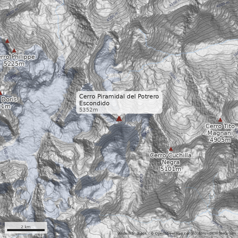 Mapa Cerro Piramidal del Potrero Escondido