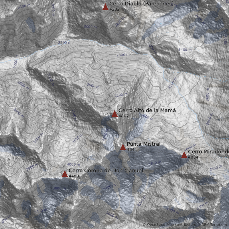 Mapa Cerro Alto de la Mamá