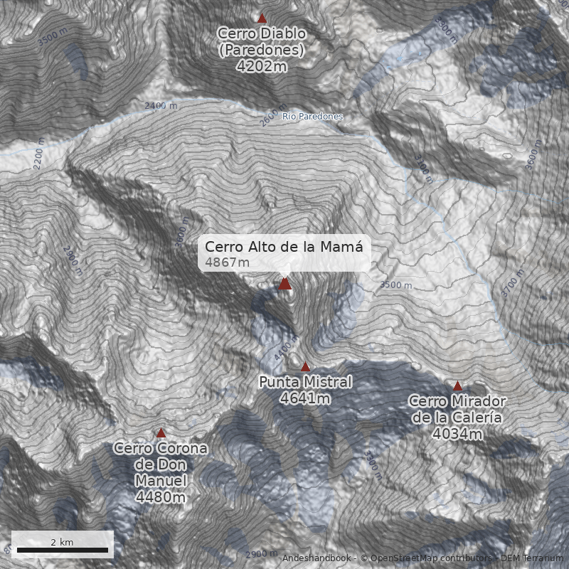 Mapa Cerro Alto de la Mamá