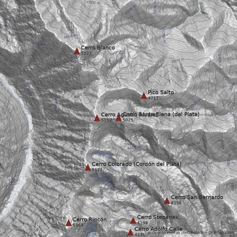 Mapa Cerro Santa Elena (del Plata)