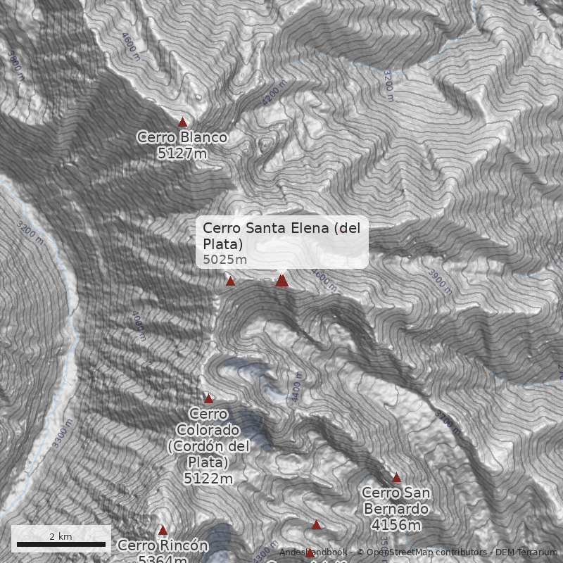 Mapa Cerro Santa Elena (del Plata)