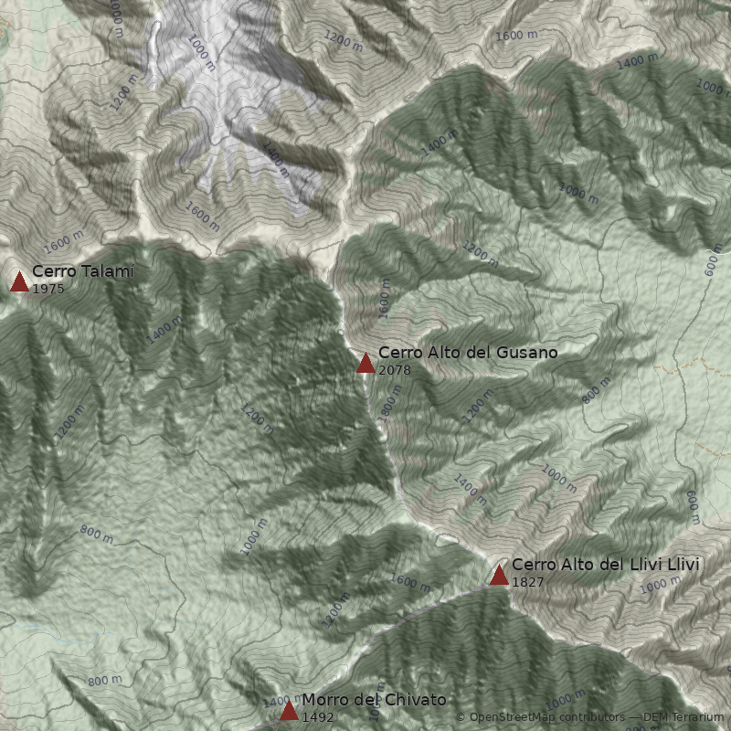 Mapa Cerro Alto del Gusano 
