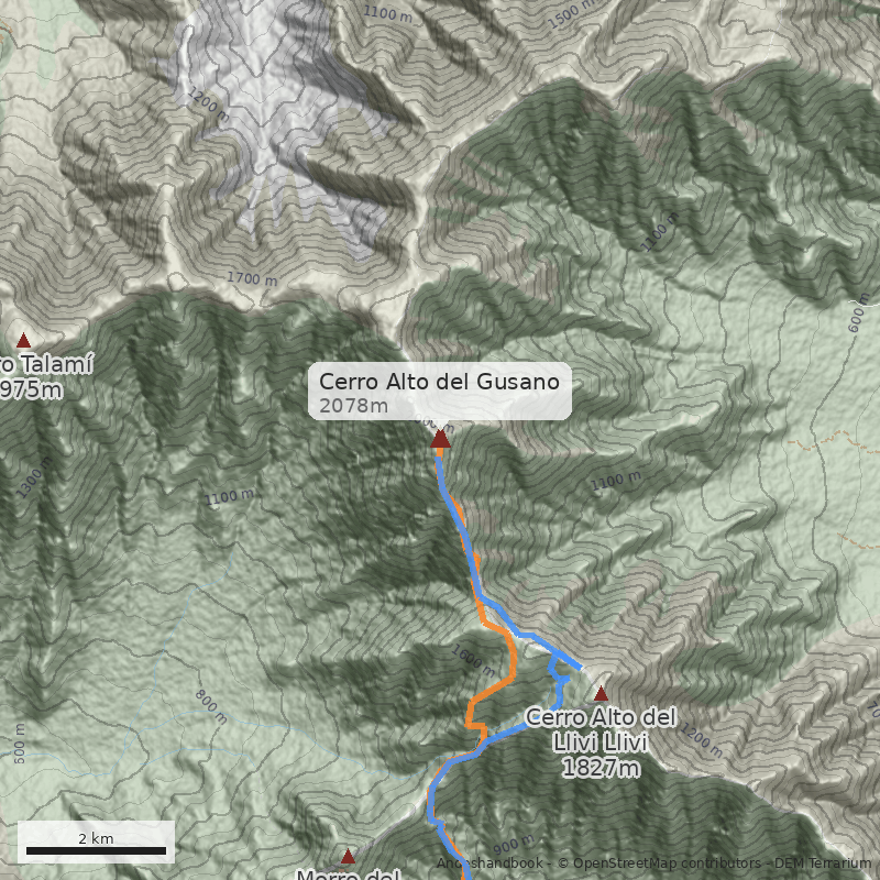 Mapa Cerro Alto del Gusano 