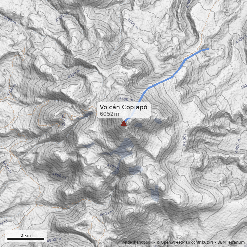 Mapa Volcán Copiapó