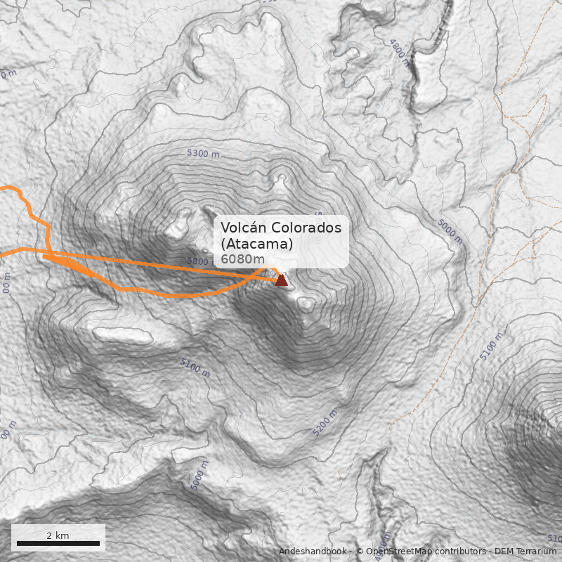 Mapa Volcán Colorados (Atacama)