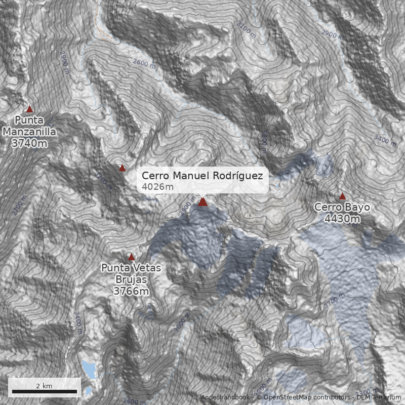 Mapa Cerro Manuel Rodríguez