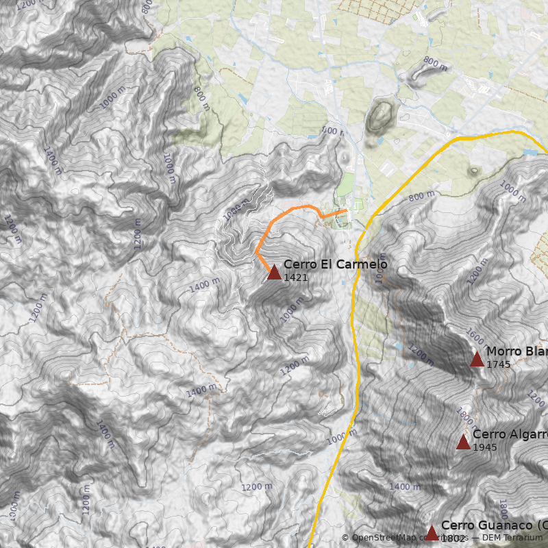 Mapa Cerro El Carmelo