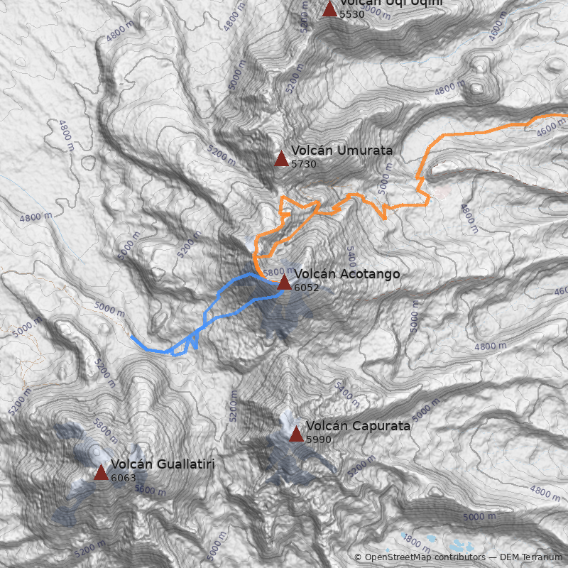 Mapa Arista Noroeste - Filo Boliviano