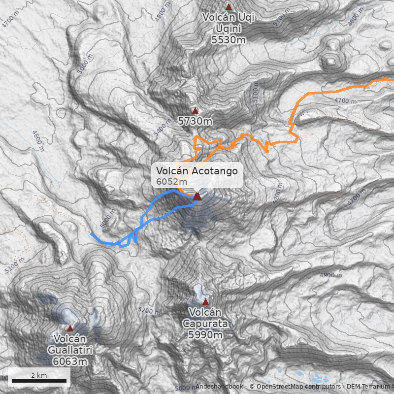 Mapa Volcán Acotango
