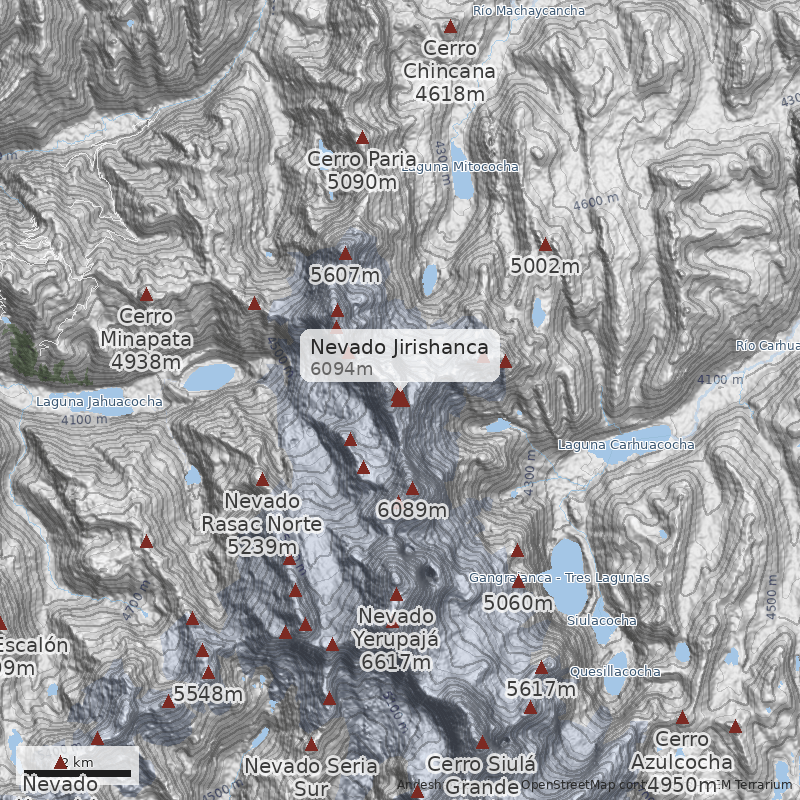 Mapa Nevado Jirishanca
