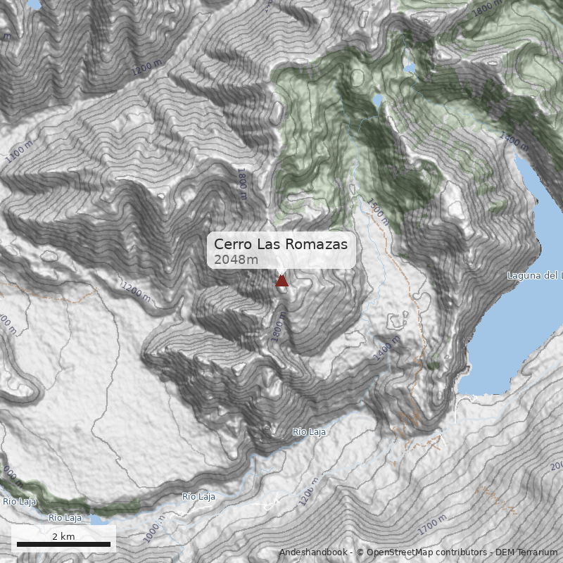 Mapa Cerro Las Romazas 