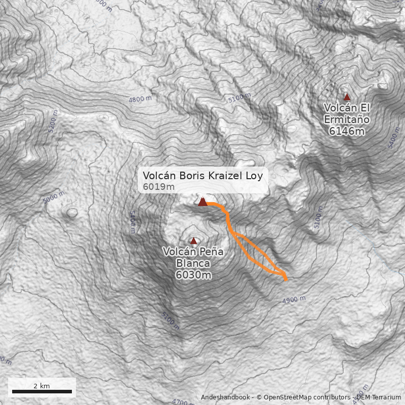 Mapa Volcán Boris Kraizel Loy