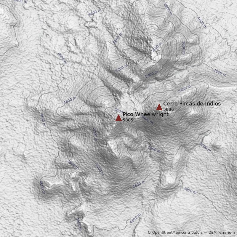 Mapa Pico Wheelwright