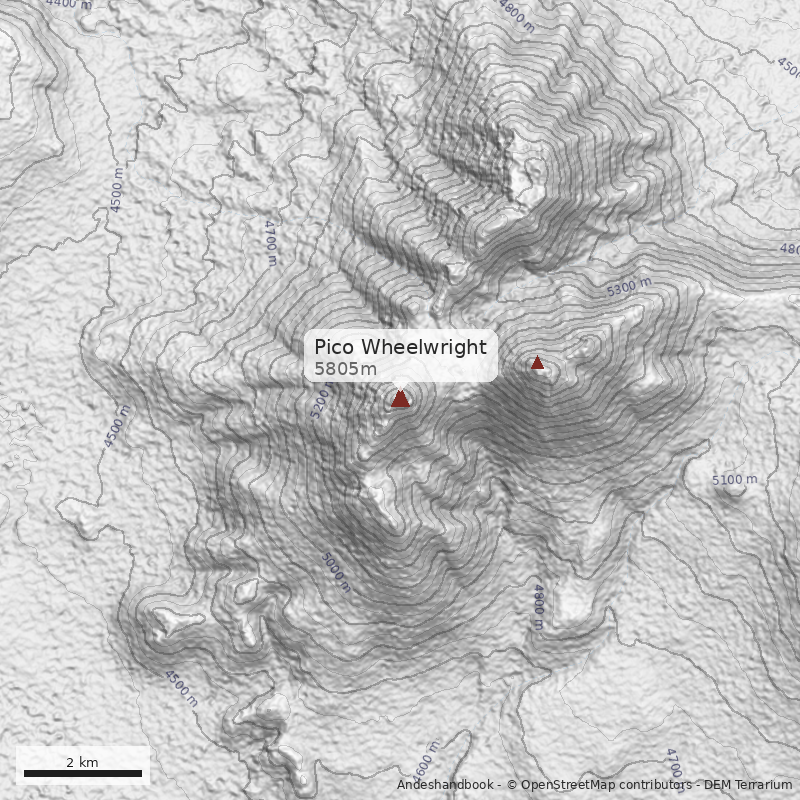Mapa Pico Wheelwright