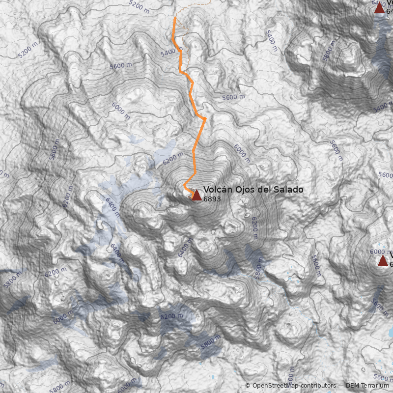 Mapa Volcán Ojos del Salado