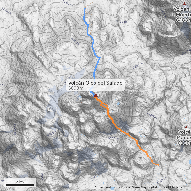 Mapa Volcán Ojos del Salado