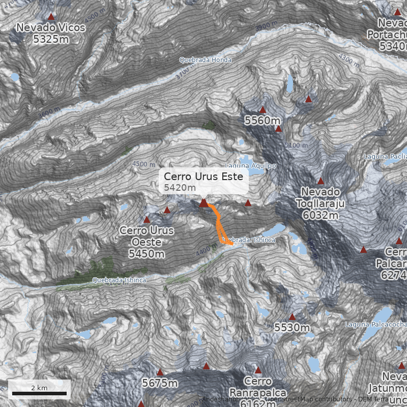 Mapa Cerro Urus Este