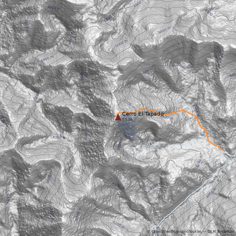 Mapa Cerro El Tapado