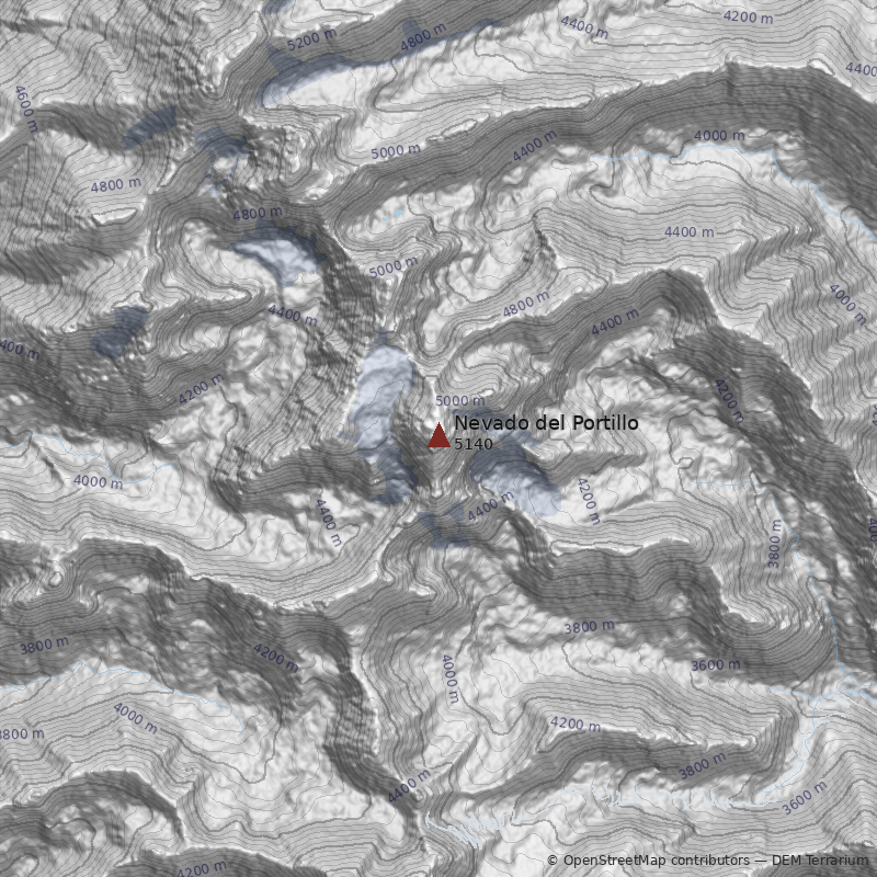 Mapa Nevado del Portillo