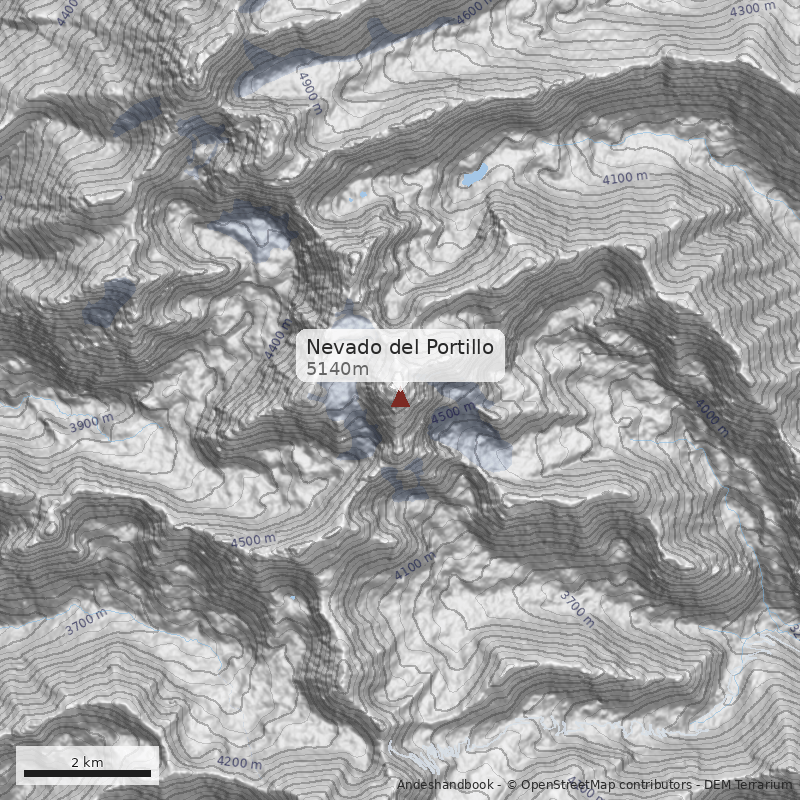 Mapa Nevado del Portillo