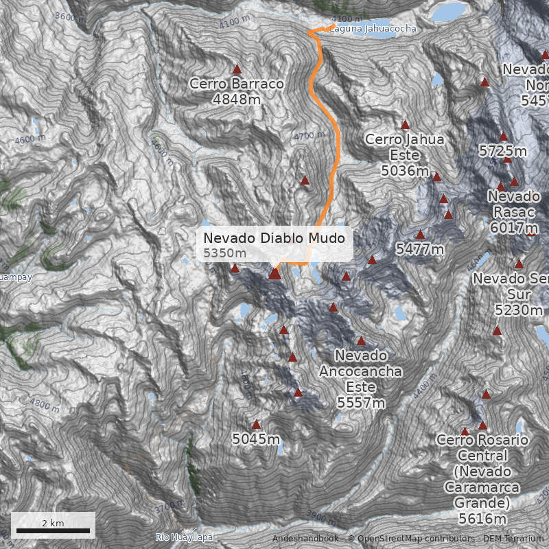 Mapa Nevado Diablo Mudo