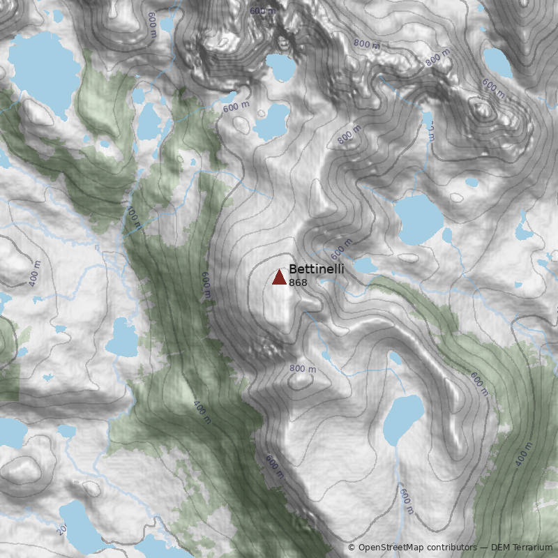 Mapa Monte Bettinelli