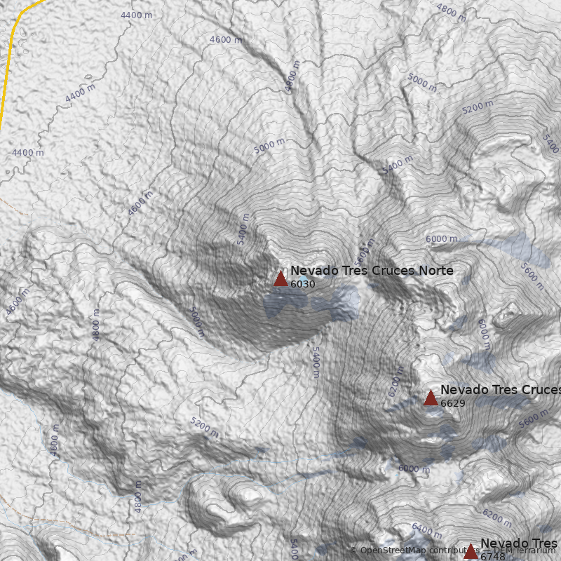 Mapa Nevado Tres Cruces Norte