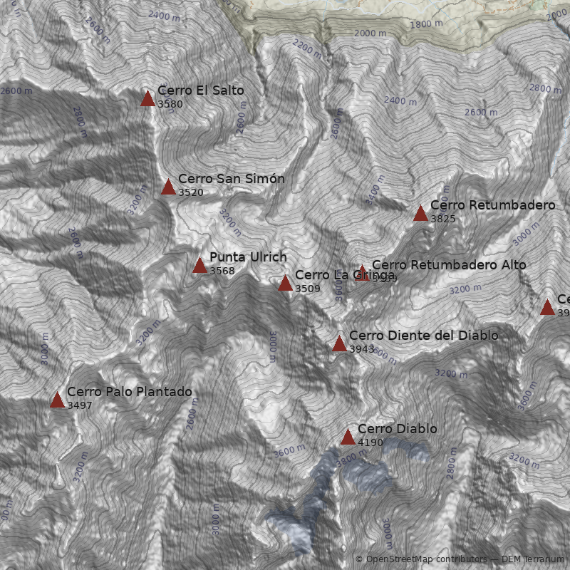Mapa Cerro La Gringa