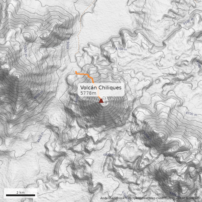 Mapa Volcán Chiliques