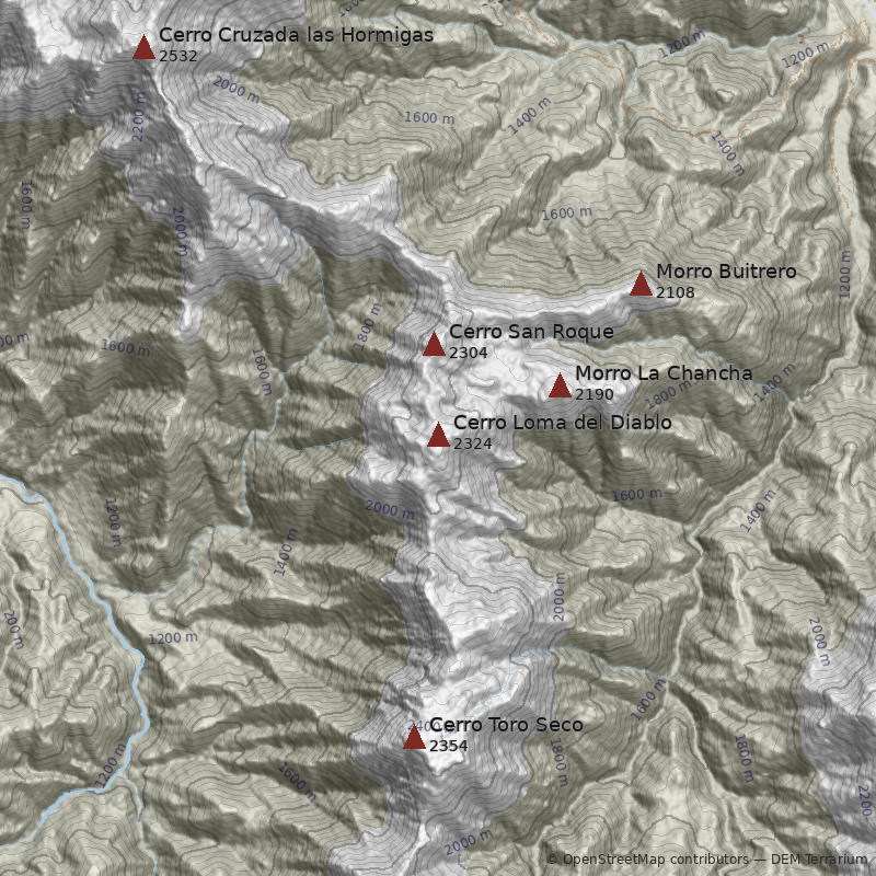 Mapa Cerro Loma del Diablo