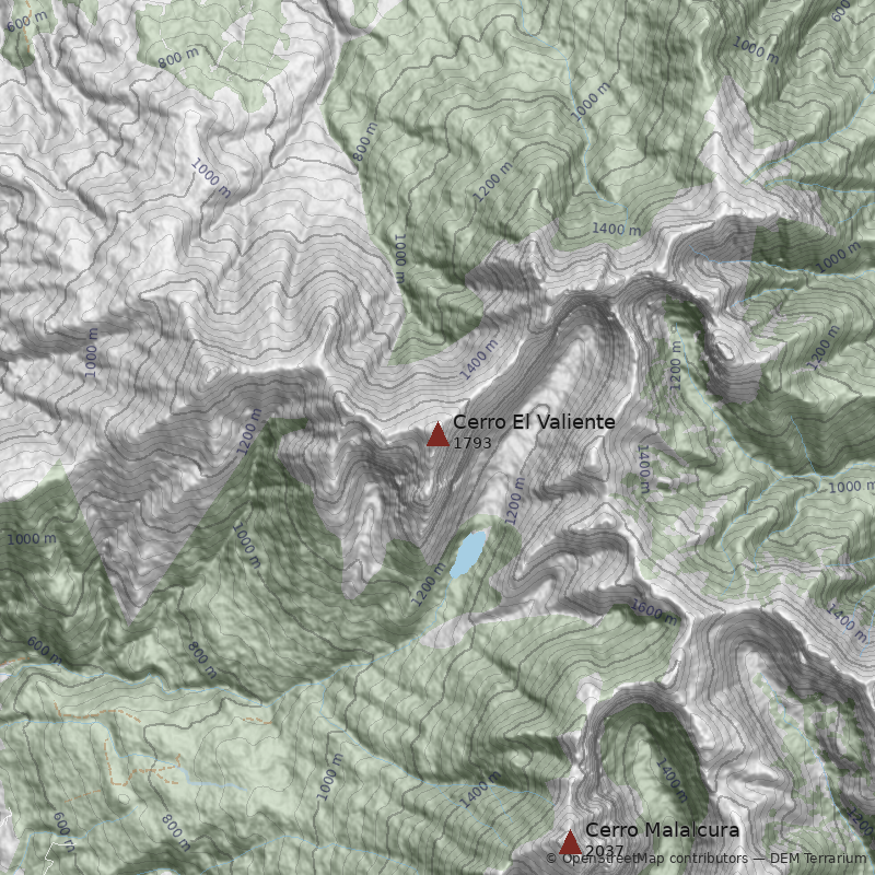 Mapa Cerro El Valiente