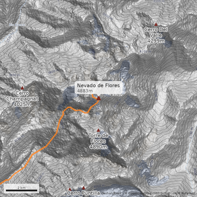 Mapa Nevado de Flores